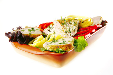 tuna served on plate