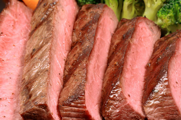 grilled cutted new york steak