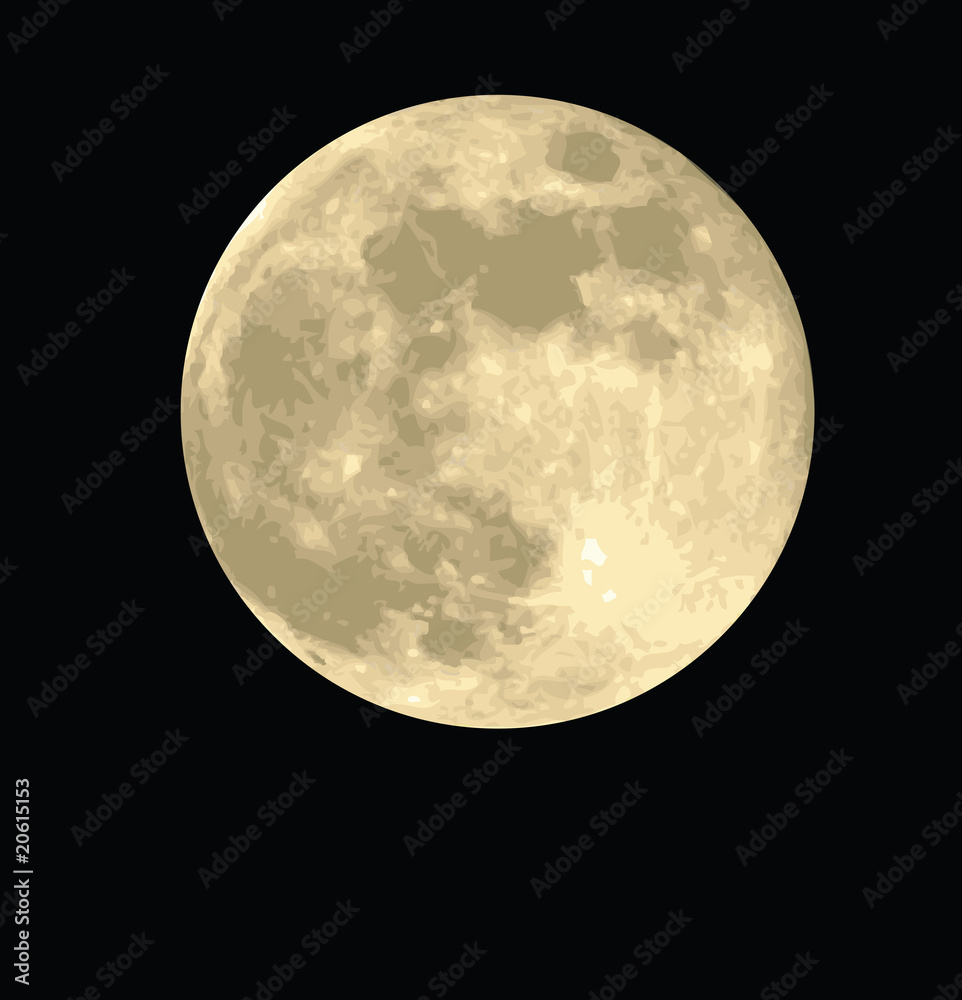 Wall mural full moon, realistic vector