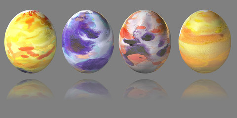 Ostereier - Set 1 - isoliert - 3D
