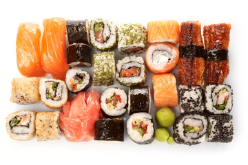Different types of sushi.