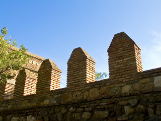 Fototapeta na wymiar blankami Alcazaba, Malaga