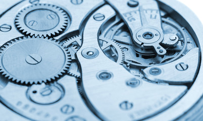 The mechanism of analog hours - blue tone