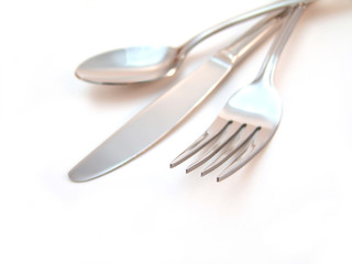 knife, fork and spoon