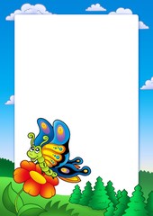 Frame with cute butterfly