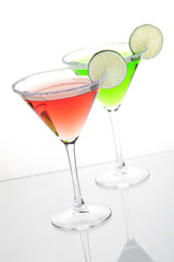 Two alcohol cocktails