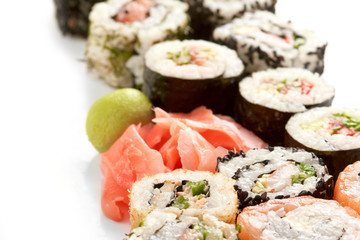 Different types of sushi.