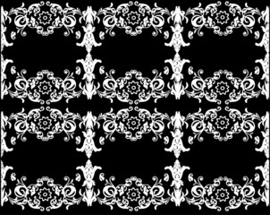 background with white curls and flowers