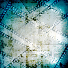 Old papers and grunge  filmstrip on the alienated background