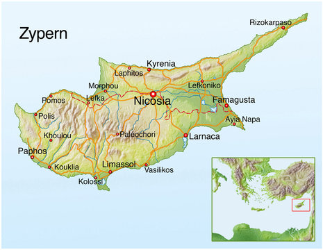 Landkarte von Zypern