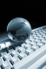 Globe and keyboard