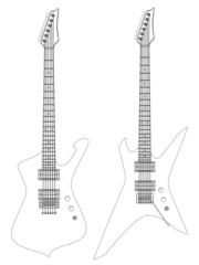 Fototapeta na wymiar Electric guitars isolated on white