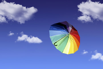 Fliegender Regenschirm