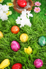 eier zwischen blumen