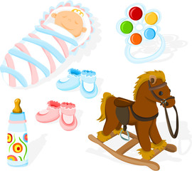 set of baby accessories