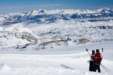 Ski resort  Ramsau. Glacier Dachstein. Austria