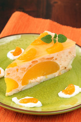 Peach mousse with tangerines