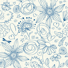 hand-drawn seamless pattern