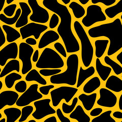 Abstract seamless background of yellow-black skin of animal