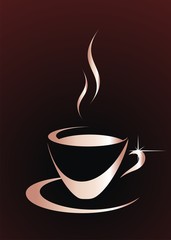 The dark coffee cup