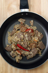oriental style rice with organic beef