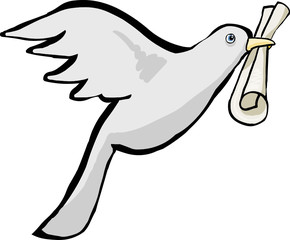 bird carrying a letter