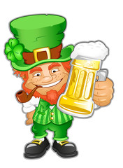 St. Patricks Day Leprechaun mit bierglas