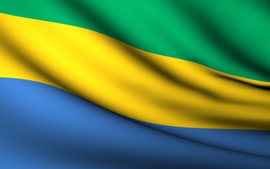 Flying Flag of Gabon | All Countries Collection |