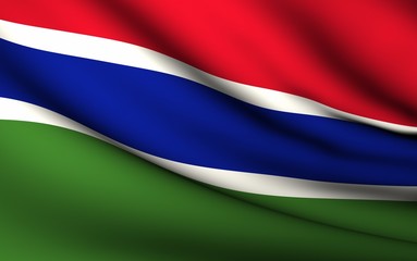 Flying Flag of Gambia | All Countries Collection |