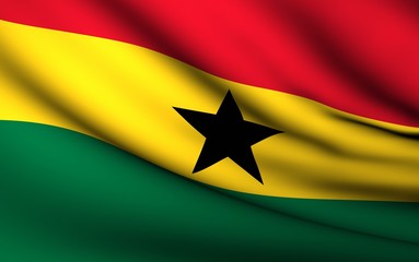 Flying Flag of Ghana | All Countries Collection |