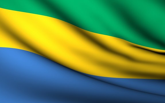 Flying Flag of Gabon | All Countries Collection |
