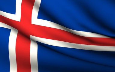 Flying Flag of Iceland | All Countries Collection |