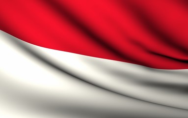 Fototapeta na wymiar Flying Flag of Indonesia | All Countries Collection |