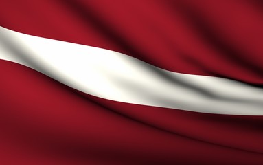 Flying Flag of Latvia | All Countries Collection |