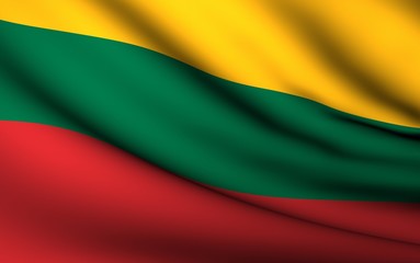 Flying Flag of Lithuania | All Countries Collection |