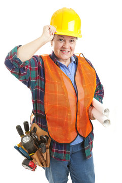 Polite Female Construction Worker
