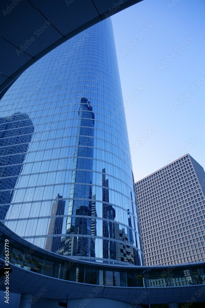 Wall mural Houston Texas blue buildings skyscraper city