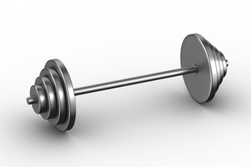 barbell on white background. Isolated 3D image