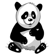 Obraz premium Funny bear panda isolated on a white background