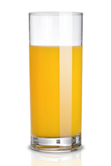 glass of orange juice isolated on white