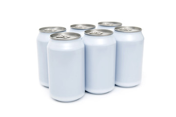 Six pack beverage cans high key