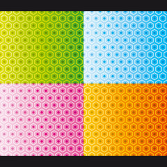 Seamless honeycomb pattern set. Vector.