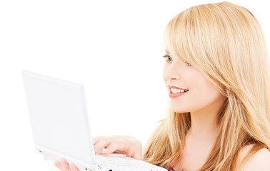 teenage girl with laptop computer