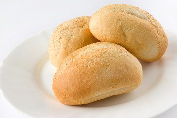 Bread Rolls on a white plate