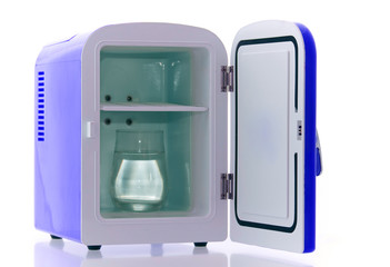 Blue miniature fridge