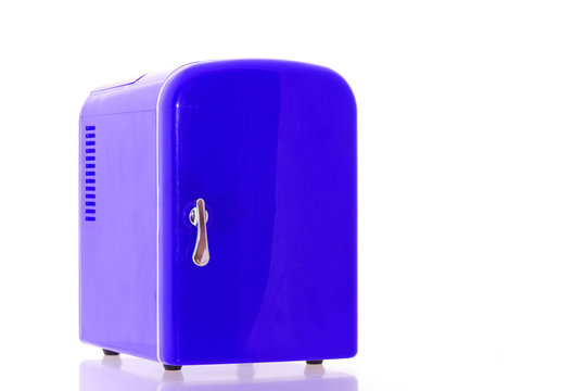 Blue miniature fridge