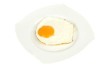 fried egg on a white plate