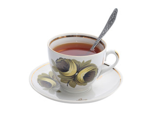 cup of tea isolated on white.