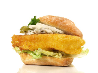 Fischbrötchen mit Backfisch