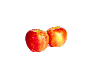 Two Red Apples on White